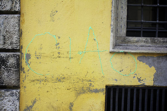 ciao painted on wall